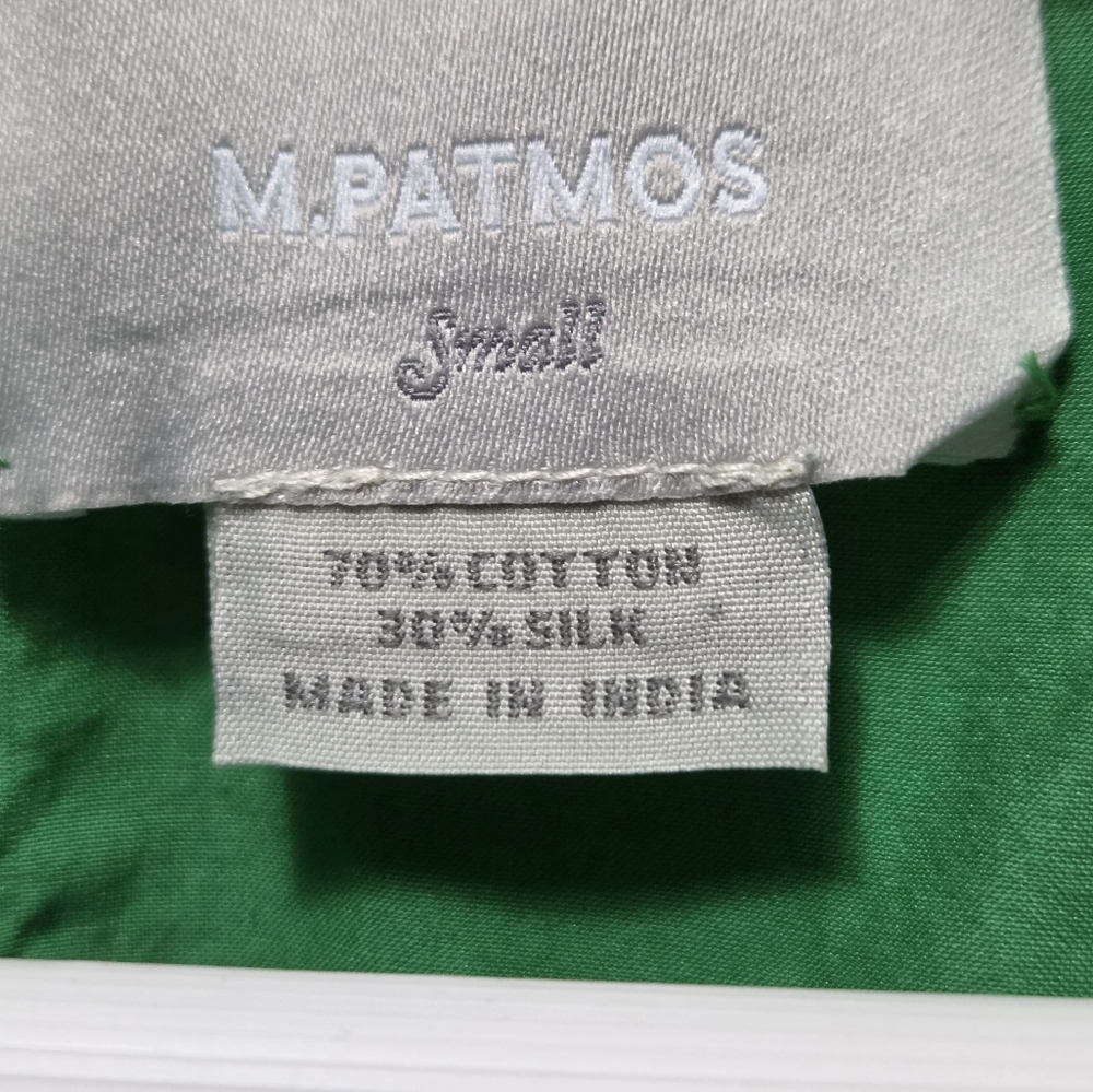 M.PATMOS Penelope Dress Kelly Green Cotton Silk Midi Sustainable Designer - Picture 3 of 5